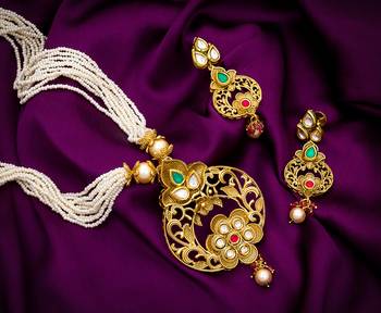 multicolor Traditinal Gold Plated Alloy Necklace 1