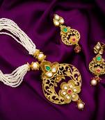 multicolor Traditinal Gold Plated Alloy Necklace