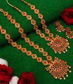 multicolor Traditinal Gold Plated Alloy Necklace