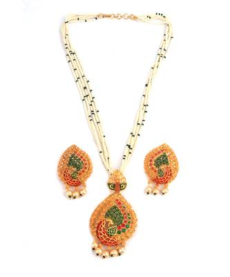Multicolor Gold Plated Stone Studded  Necklace Set 3