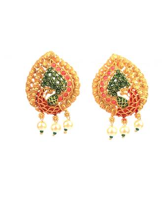 Multicolor Gold Plated Stone Studded  Necklace Set 6