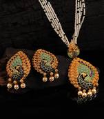 Multicolor Gold plated Stone Studded  Necklace Set