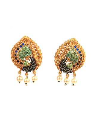 Peackock Shaped Gold Plated Necklace Set 5