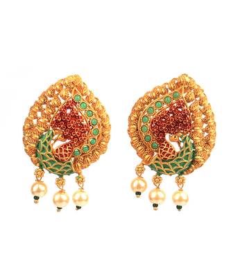 Multicolor Gold plated Stone Studded  Necklace Set 6