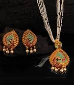 Multicolor Gold plated Stone Studded  Necklace Set