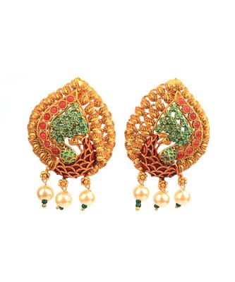 Multicolor Gold Plated Stone Studded  Necklace Set 5