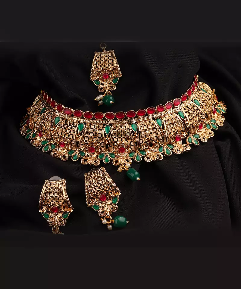 Gold plated Desginer necklace set