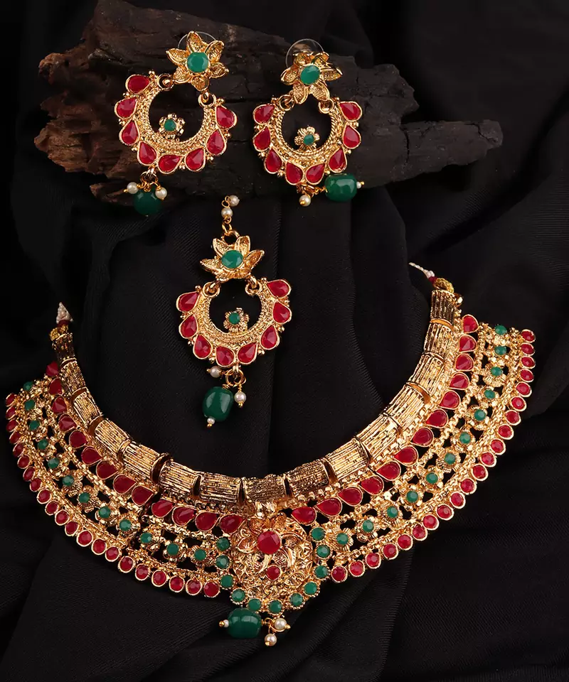 Gold Plated Choker necklace Set