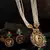 Gold plated Green  Stone Studded  Necklace Set