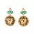 Gold plated Green  Stone Studded  Necklace Set