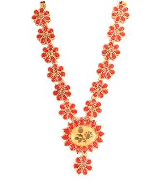 Red Gold Plated Stone Studded  Necklace Set 3