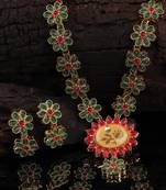 Multicolor Gold plated Stone Studded  Necklace Set