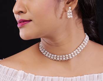Natural Fresh Water Pearl  Choker Set From Hyderabad of Authenticity 1
