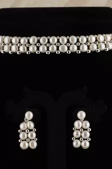 Natural Fresh Water Pearl  Choker Set From Hyderabad of Authenticity