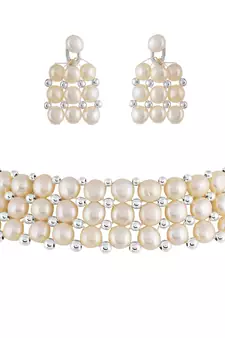 Natural Fresh Water Pearl  Choker Set From Hyderabad of Authenticity