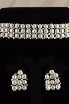 Natural Fresh Water Pearl  Choker Set From Hyderabad of Authenticity