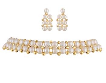 Natural Fresh Water Pearl  Choker Set From Hyderabad of Authenticity 2
