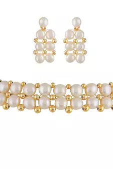 Natural Fresh Water Pearl  Choker Set From Hyderabad of Authenticity