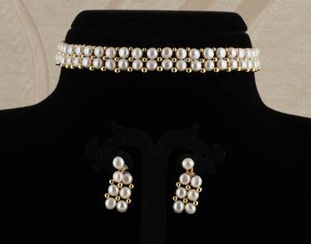 Natural Fresh Water Pearl  Choker Set From Hyderabad of Authenticity 4