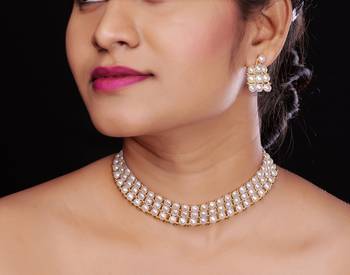 Natural Fresh Water Pearl  Choker Set From Hyderabad of Authenticity 1