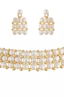 Natural Fresh Water Pearl  Choker Set From Hyderabad of Authenticity