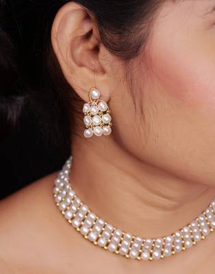 Natural Fresh Water Pearl  Choker Set From Hyderabad of Authenticity 3