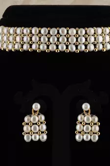 Natural Fresh Water Pearl  Choker Set From Hyderabad of Authenticity