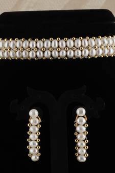 Natural Fresh Water Pearl  Choker Set From Hyderabad of Authenticity