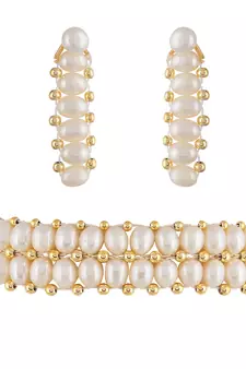 Natural Fresh Water Pearl  Choker Set From Hyderabad of Authenticity