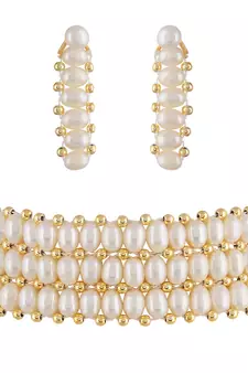 Natural Fresh Water Pearl  Choker Set From Hyderabad of Authenticity