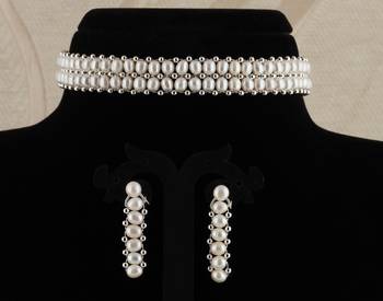Natural Fresh Water Pearl  Choker Set From Hyderabad With Certificate of Authenticity 1