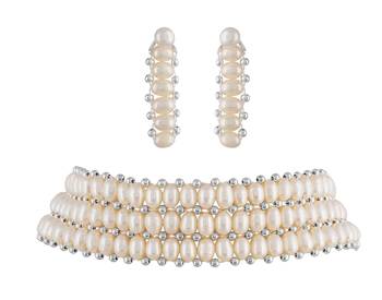 Natural Fresh Water Pearl  Choker Set From Hyderabad With Certificate of Authenticity 2