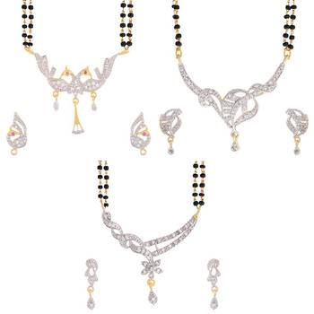 Gold cubic zirconia mangalsutra 1
