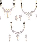Gold cubic zirconia mangalsutra