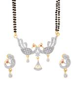 Gold cubic zirconia mangalsutra