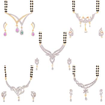 Gold cubic zirconia mangalsutra 1