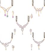 Gold cubic zirconia mangalsutra