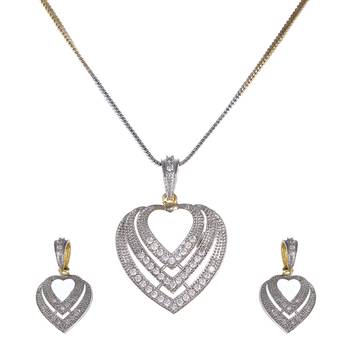 White cubic zirconia pendants 1