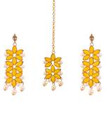 White cubic zirconia maang-tikka