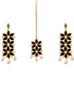White cubic zirconia maang-tikka