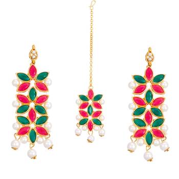Multicolor cubic zirconia maang-tikka 1