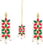 Multicolor cubic zirconia maang-tikka