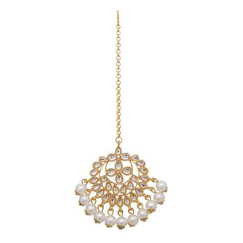 White cubic zirconia maang-tikka 4