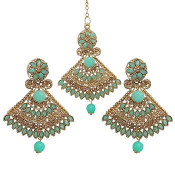 Green cubic zirconia maang-tikka 1