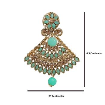 Green cubic zirconia maang-tikka 4