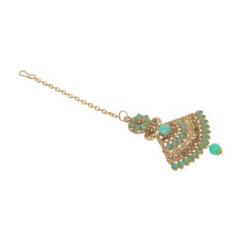 Green cubic zirconia maang-tikka 5