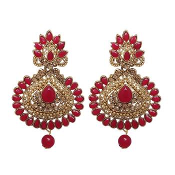 Red cubic zirconia maang-tikka 2