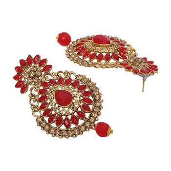 Red cubic zirconia maang-tikka 3
