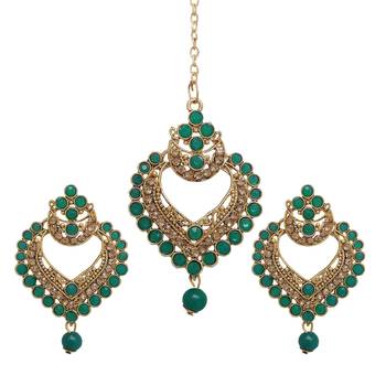 Green cubic zirconia maang-tikka 1