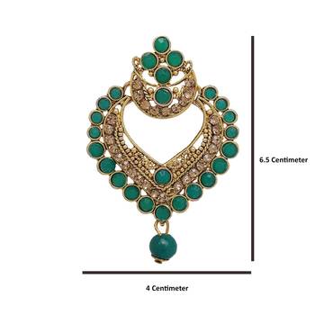 Green cubic zirconia maang-tikka 4